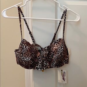 NWTs Leopard Bikini Top